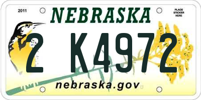 NE license plate 2K4972