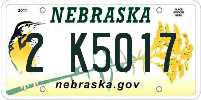 NE license plate 2K5017