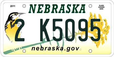 NE license plate 2K5095