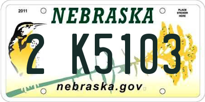 NE license plate 2K5103
