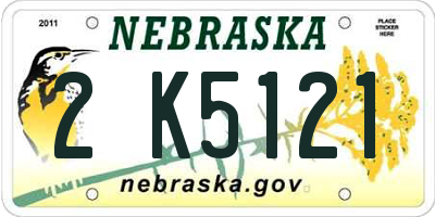 NE license plate 2K5121