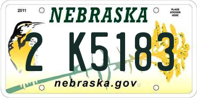 NE license plate 2K5183