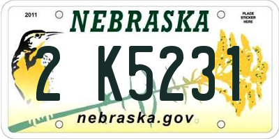 NE license plate 2K5231