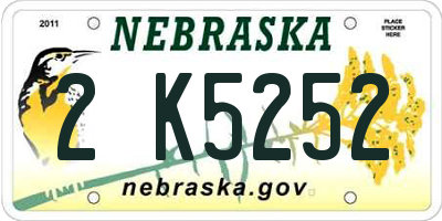 NE license plate 2K5252