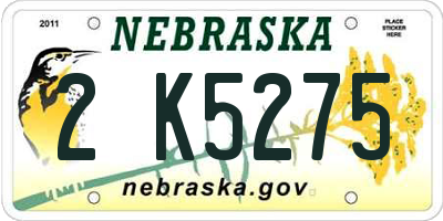 NE license plate 2K5275
