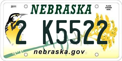 NE license plate 2K5522
