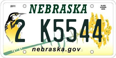 NE license plate 2K5544