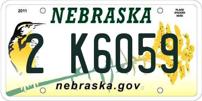 NE license plate 2K6059