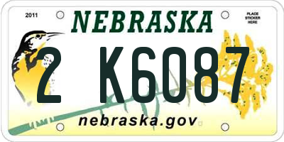 NE license plate 2K6087