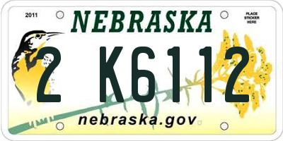 NE license plate 2K6112
