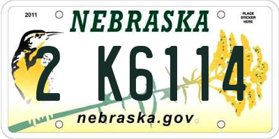 NE license plate 2K6114