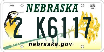 NE license plate 2K6117