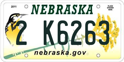 NE license plate 2K6263