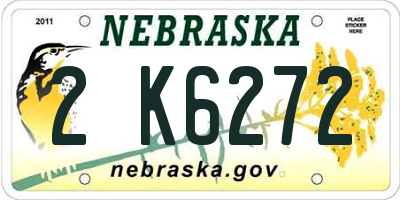 NE license plate 2K6272