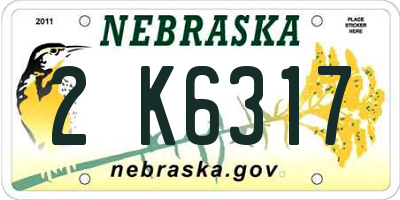 NE license plate 2K6317