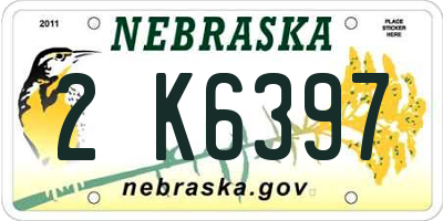 NE license plate 2K6397