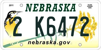 NE license plate 2K6472