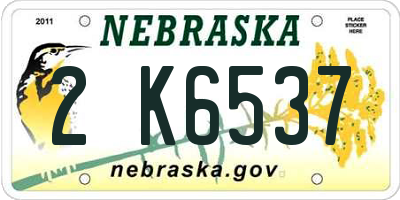 NE license plate 2K6537