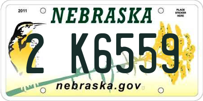 NE license plate 2K6559