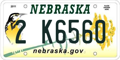 NE license plate 2K6560