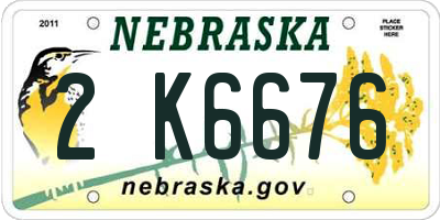NE license plate 2K6676