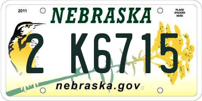 NE license plate 2K6715