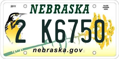 NE license plate 2K6750