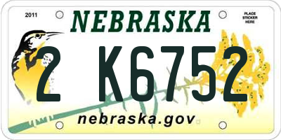 NE license plate 2K6752