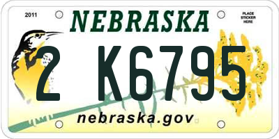NE license plate 2K6795