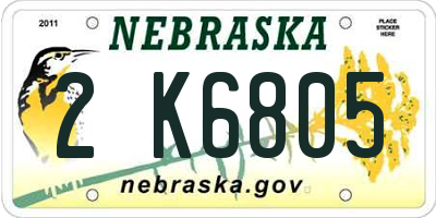 NE license plate 2K6805