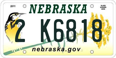 NE license plate 2K6818