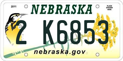 NE license plate 2K6853