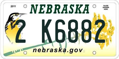 NE license plate 2K6882