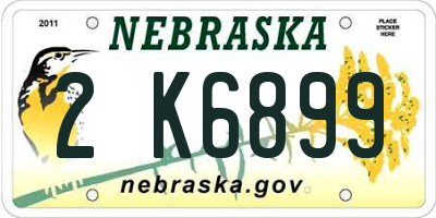 NE license plate 2K6899