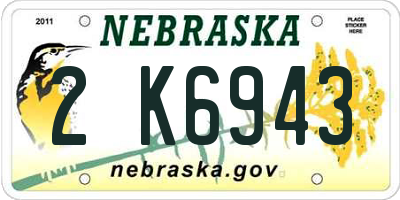 NE license plate 2K6943