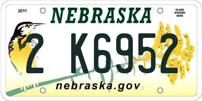 NE license plate 2K6952