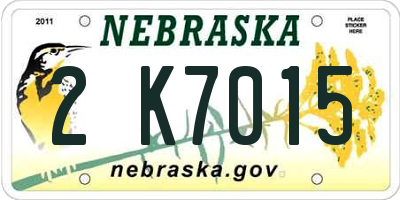 NE license plate 2K7015