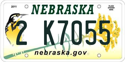 NE license plate 2K7055