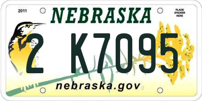 NE license plate 2K7095