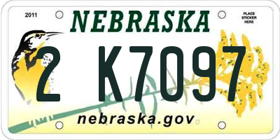 NE license plate 2K7097