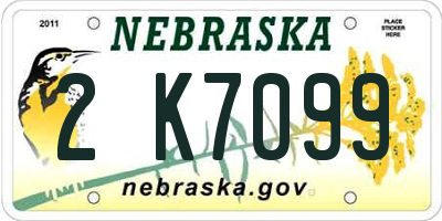 NE license plate 2K7099