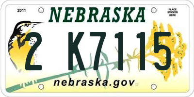 NE license plate 2K7115