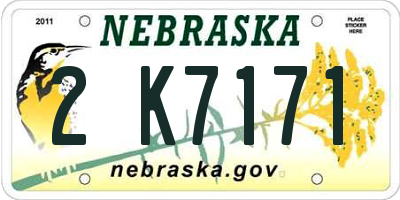NE license plate 2K7171