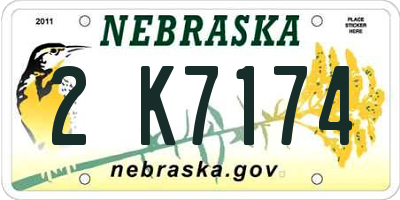 NE license plate 2K7174