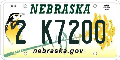 NE license plate 2K7200