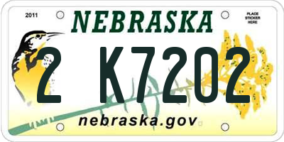 NE license plate 2K7202