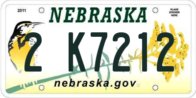 NE license plate 2K7212