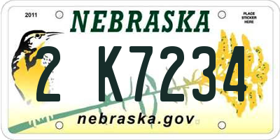 NE license plate 2K7234