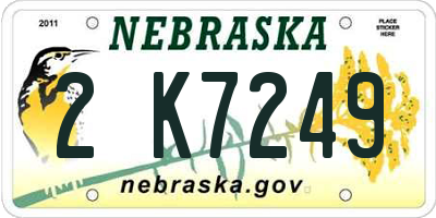 NE license plate 2K7249