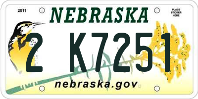 NE license plate 2K7251